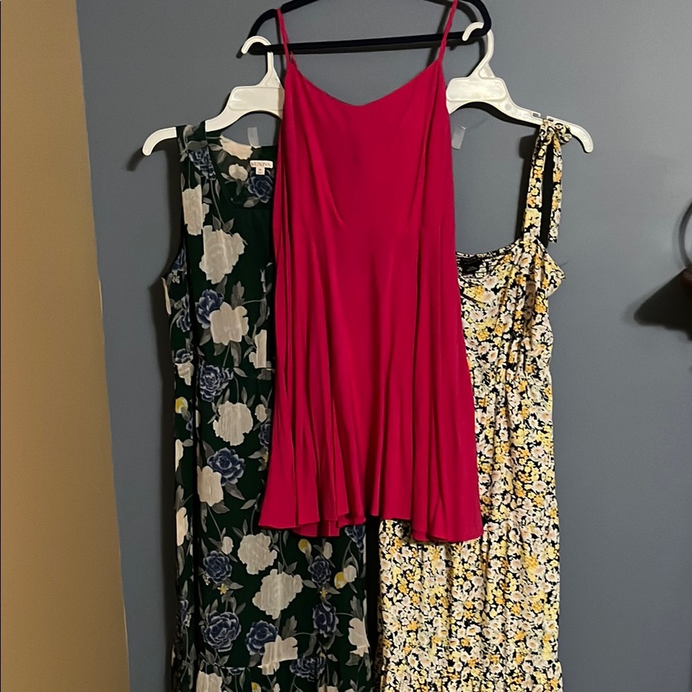 3 Dress Bundle!  Pink Old Navy, Green Merona, Yellow Social Standard By Sanctuar